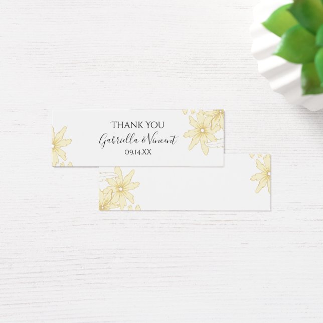 Pale Yellow Daisies Wedding Favor Tag (Desk)