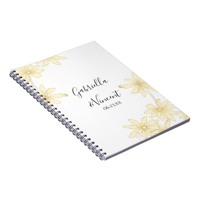 Pale Yellow Daisies Wedding Guest Book (Right Side)