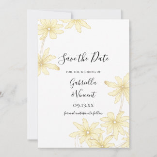 Pale Yellow Daisies Wedding Save the Date