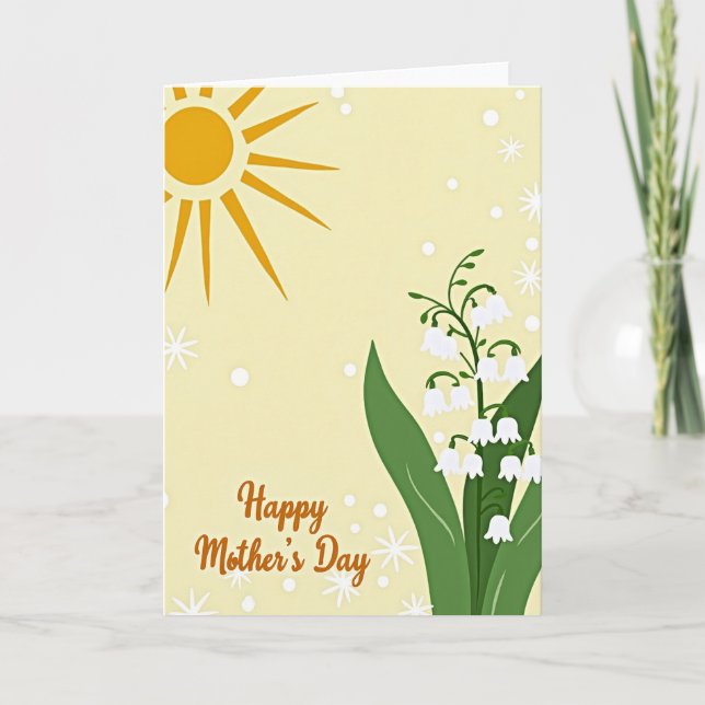 Pale Yellow Floral Greeting Card (Front)