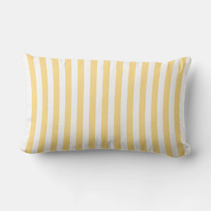Pale Yellow French Beach Stripe Lumbar Pillow