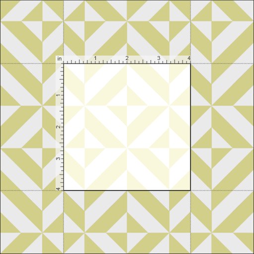 Pale Yellow Geometric Deco Cube Pattern Fabric