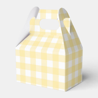Pale Yellow Gingham Plaid Gabled Party Favor Box