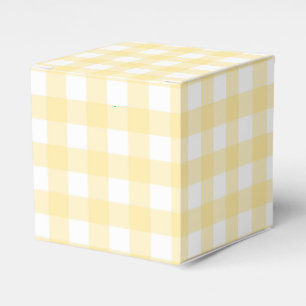 Pale Yellow Gingham Plaid Party Favor Box