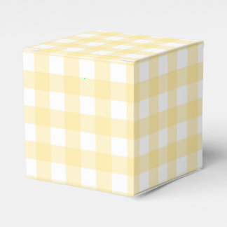 Pale Yellow Gingham Plaid Party Favor Box