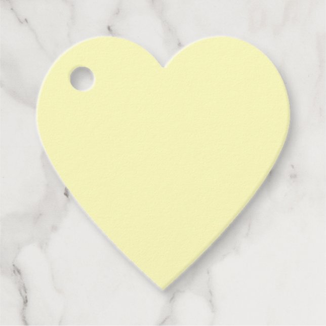 Pale Yellow Heart Favor Tags (Front)