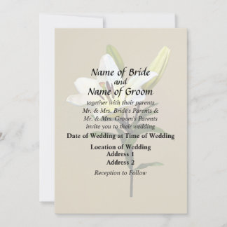 Pale Yellow Lily and Buds Invitation