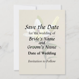 Pale Yellow Lily and Buds Save The Date