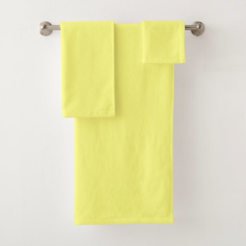 Pale Yellow Plush  Bath Towel Set