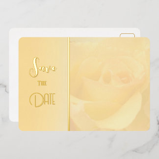 Pale Yellow Rose Save the Date Birthday Foil Invitation