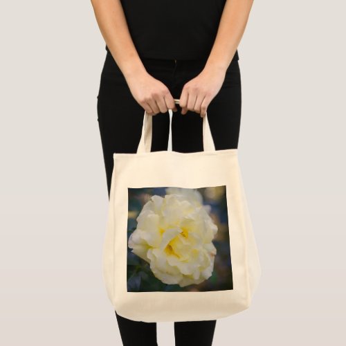 Pale yellow rose tote bag