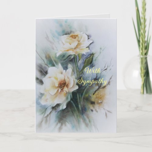 PALE YELLOW ROSES SYMPATHY CARD
