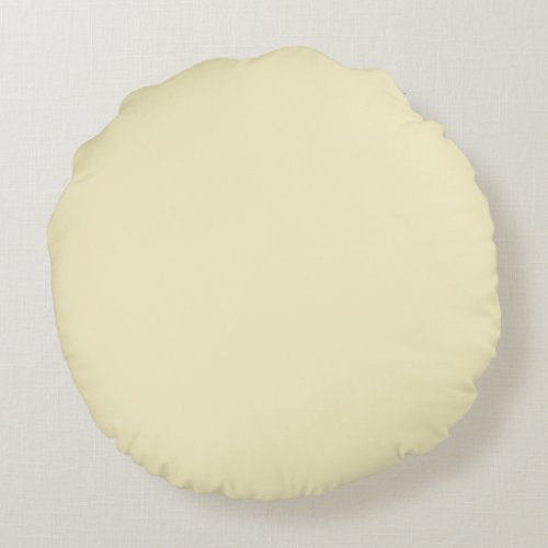 Pale Yellow Solid Color _ Color _ Hue _ Shade Round Pillow
