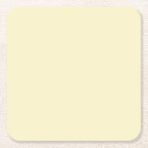 Pale Yellow Solid Color _ Colour _ Hue _ Shade Square Paper Coaster