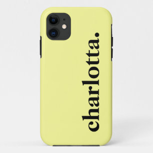 Pale Yellow Solid Color Elegant Name  iPhone 11 Case
