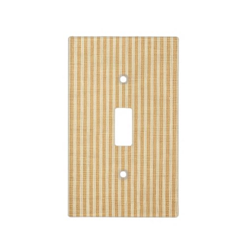 Pale Yellow Stripes Threaded Fabric Pattern Light Switch Cover