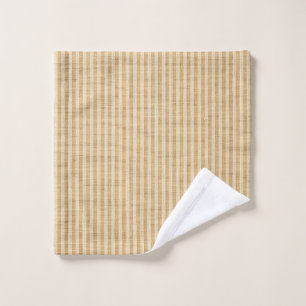 Pale Yellow Stripes Threaded Fabric Pattern Wash Cloth