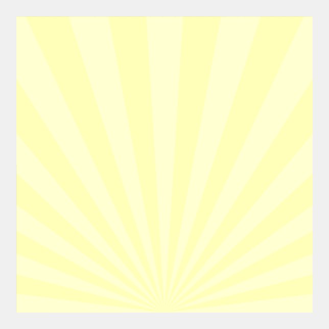 Pale Yellow Sunrise Rays Sunbeam Lines or Fan (Front)