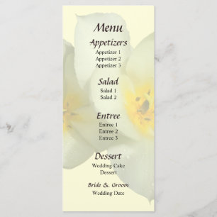 Pale Yellow Tulips After the Rain  Wedding Menu