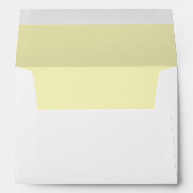 Pale Yellow Wedding Elegant Modern Return Address Envelope (Back (Bottom))