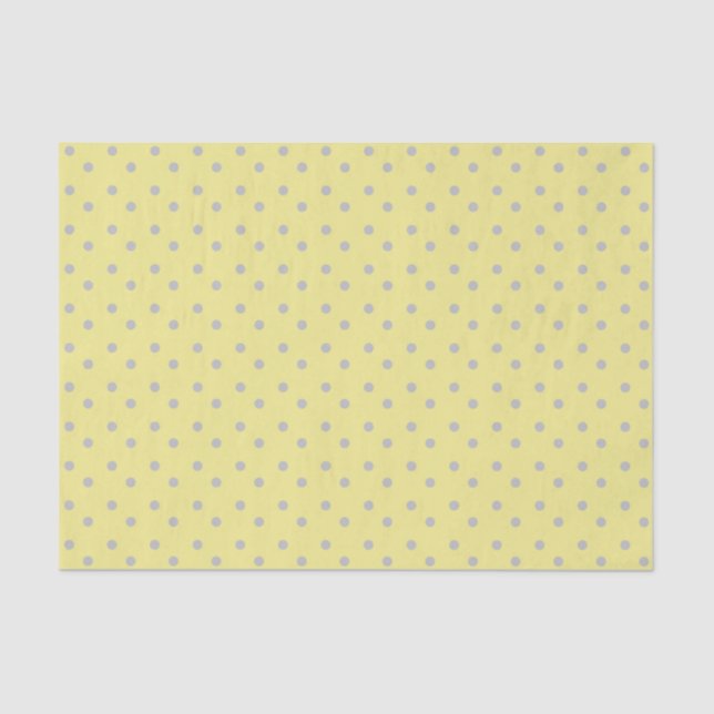 Pale Yellow with Gray Polka Dots Tissue Paper (Front)