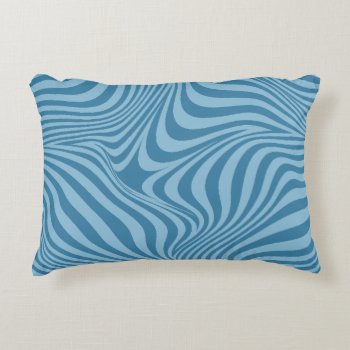 Paleblue Warped Stripes Accent Pillow by FantasyPillows at Zazzle