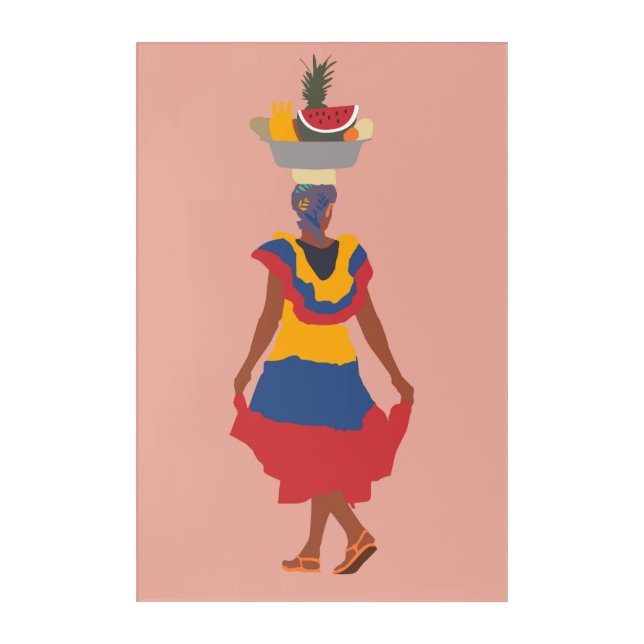 palenquera colombia acrylic print (Front)