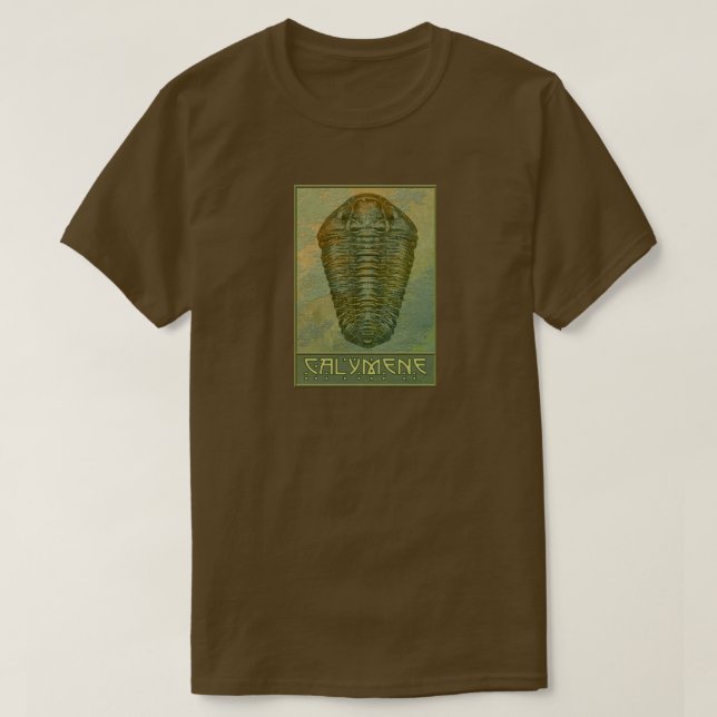 Paleo-chic Calymene Trilobite in Green T-Shirt (Design Front)