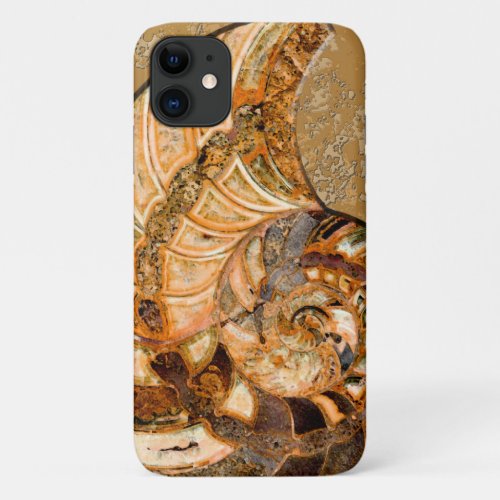Paleo_chic Cleoniceras Cleon Ammonite Fossil iPhone 11 Case