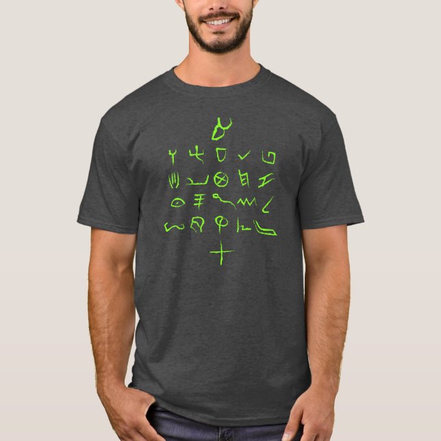 Paleo Hebrew Alef Bet Alphabet Typography T-Shirt (Front)