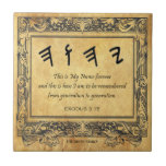 Paleo Hebrew Name of God on Parchment Background Ceramic Tile<br><div class="desc">Add your family name to this ceramic tile with the Paleo Hebrew Name of God in Proto-Sinaitic script.  The text of Exodus 3:15 is featured in stylized script.  "This is My Name forever,  and this is how I am to be remembered from generation to generation."</div>