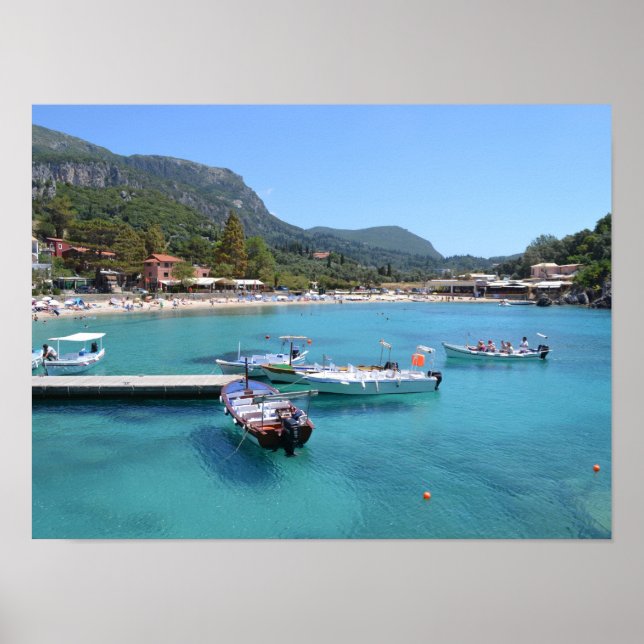 Paleokastritsa Beach, Corfu Poster (Front)