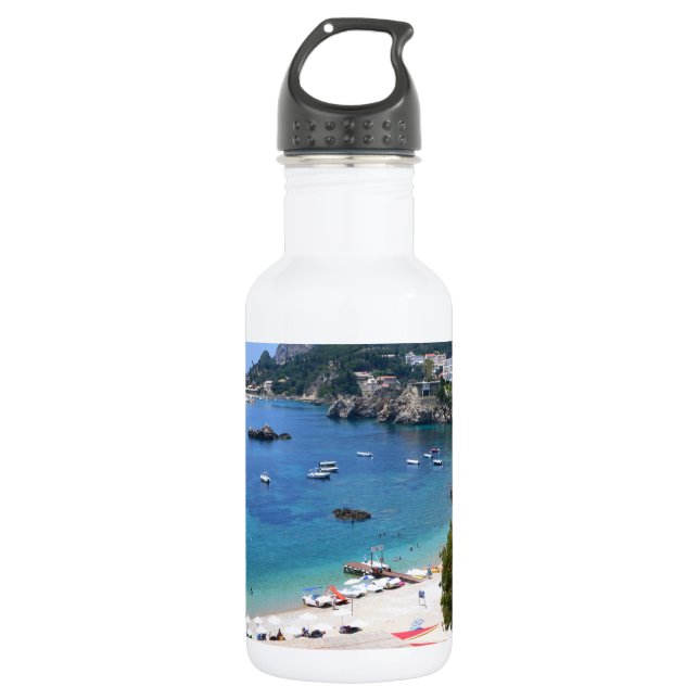 Paleokastritsa Greece Water Bottle (Front)
