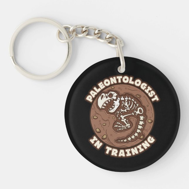 Paleontologist in Training Dinosaur Fossil Keychain (Front)