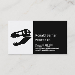 Paleontologist's T. rex Dinosaur Skull Business Card