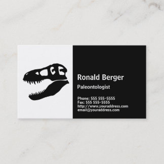 Paleontologist's T. rex Dinosaur Skull Business Card