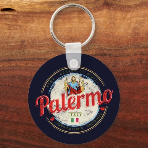 Palermo Capital Of Sicily Italy Vintage Souvenir Keychain