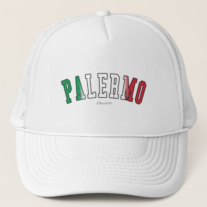 Palermo in Italy National Flag Colors Mesh Hat