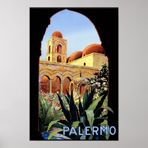 Palermo Italy travel poster