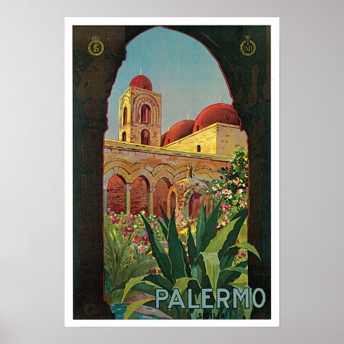 Palermo Italy Vintage Italian Travel Poster
