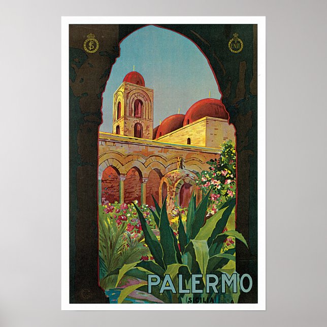 Palermo, Italy Vintage Italian Travel Poster (Front)
