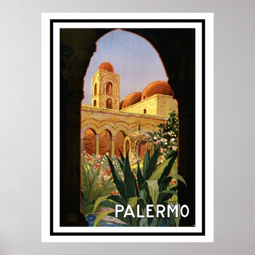 PALERMO ITALY VINTAGE STYLE POSTER