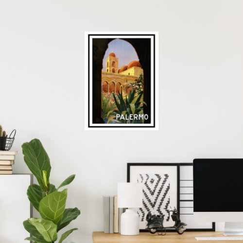 PALERMO ITALY VINTAGE STYLE POSTER