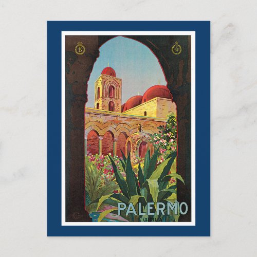 Palermo Italy Vintage Travel Advertisement Postcard