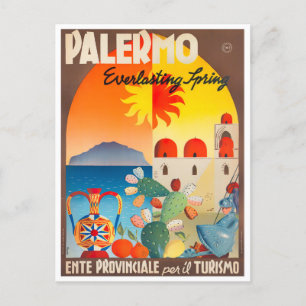 Palermo Italy vintage travel Postcard