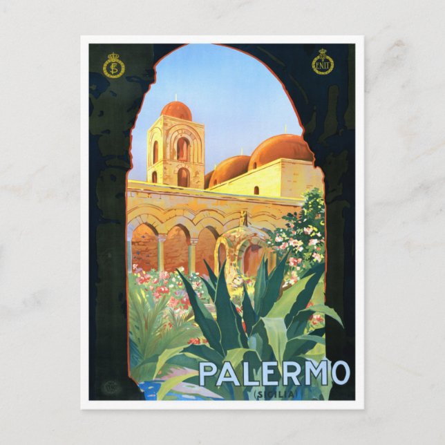 Palermo Italy vintage travel Postcard (Front)