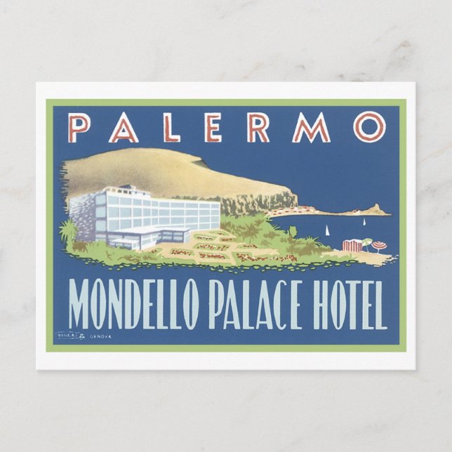 Palermo Mondello Palace Hotel Postcard (Front)