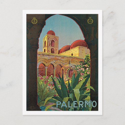 Palermo Sicilia Italy Vintage Travel Poster Art Postcard