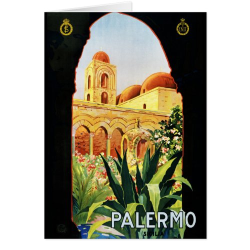 Palermo Sicilia Vintage Travel Poster Restored