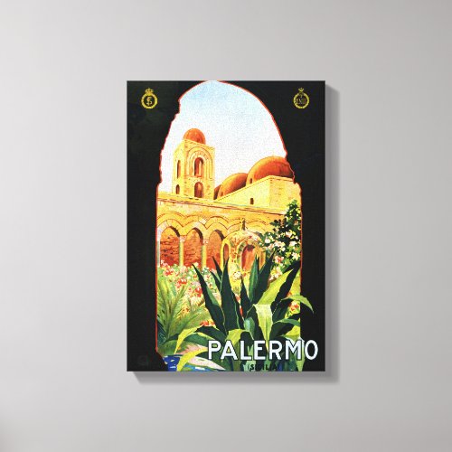Palermo Sicilia Vintage Travel Poster Restored Canvas Print